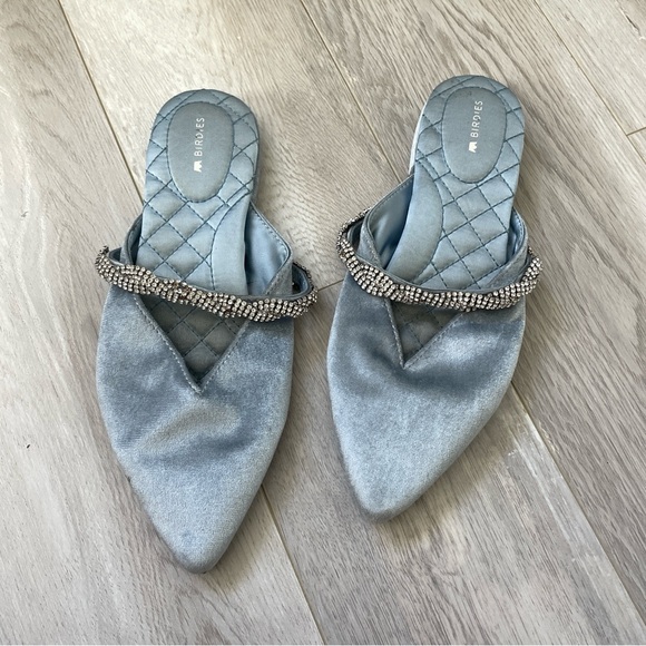 Birdies The Swan Crystal Bracelet Slip on Slides Blue (size 6.5) costume party - Picture 1 of 7